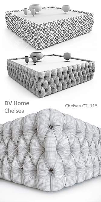 Elegant Chelsea Coffee Table - Luxury and Glamour 3D model image 3