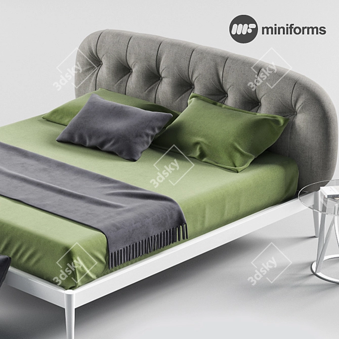 Minimalist Italian Design: Shiko Punto Bed 3D model image 2