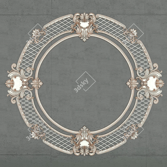 Rectangular with Circular Inlay: 3400x400 & Round: 3800 Dia 3D model image 1