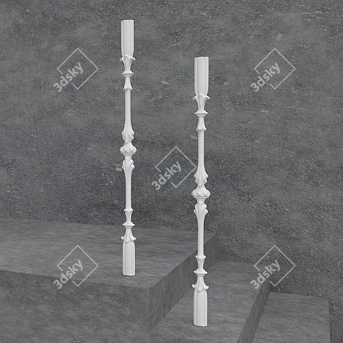 Metal Baluster 3D model image 2