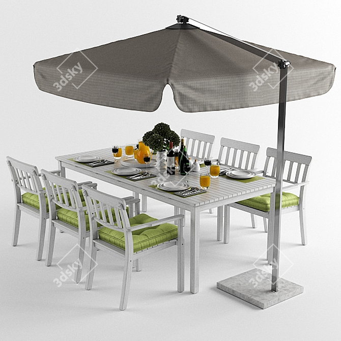  Angso Outdoor Dining Set 3D model image 2