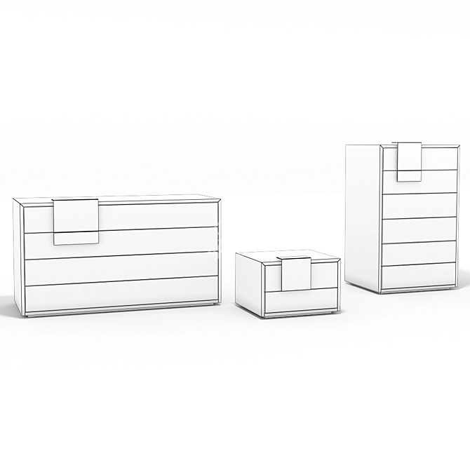 Modern Dotty Bedroom Furniture: 3D Models 3D model image 3