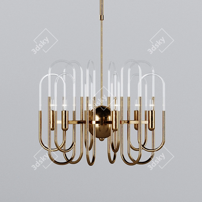Elegant Sciolari Brass Chandelier 3D model image 1