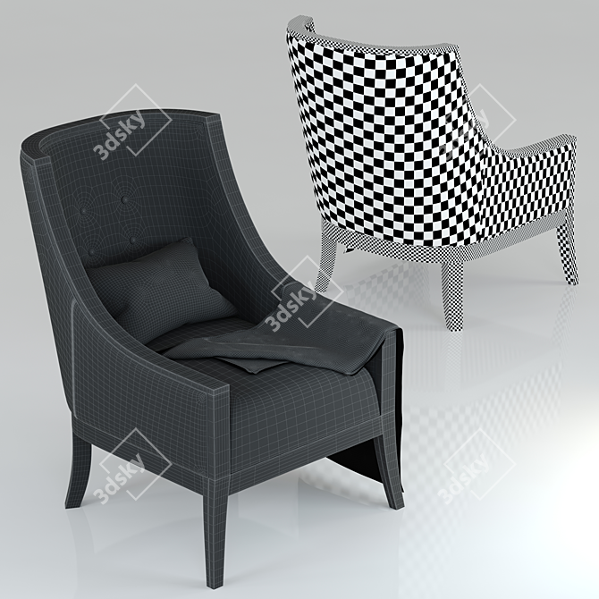 Elegant Cyrano Armchair: Stylish Comfort in Every Detail 3D model image 3