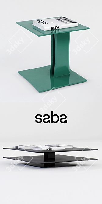 Saba Foulard Tables - Chic and Stylish 3D model image 2