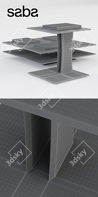 Saba Foulard Tables - Chic and Stylish 3D model image 3
