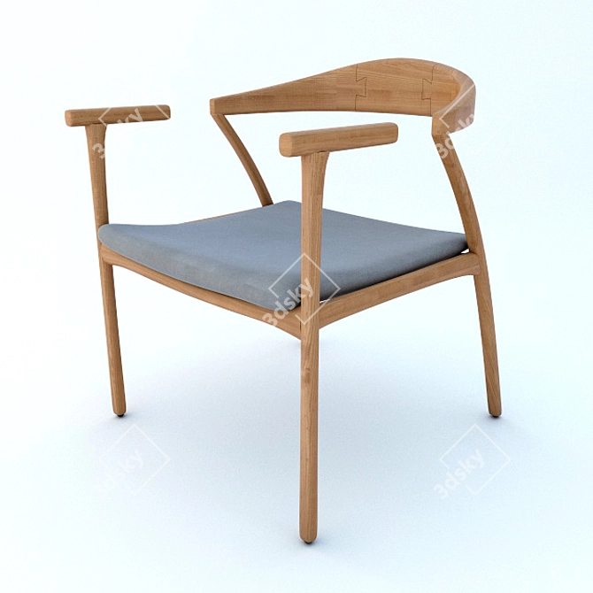 Bengala Chair: Sleek Seat+Elegant Wood 3D model image 2