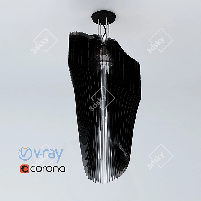 Sleek Avia Suspension Light: Adjustable TurboSmooth, Size: 23cm x 23cm x 54cm 3D model image 1