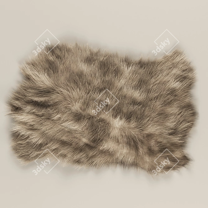 Faux Fur Rug 3D model image 1