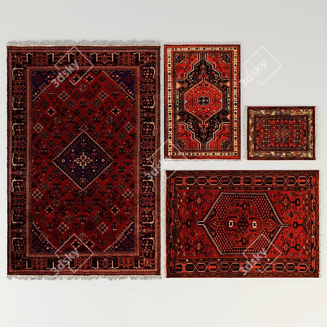 Persian Hamadan Carpets: Timeless Beauty 3D model image 1