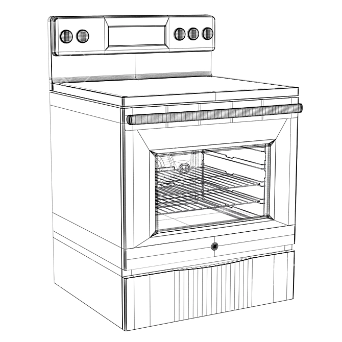 GE Electric Convection Range: JB655SKSS 3D model image 3