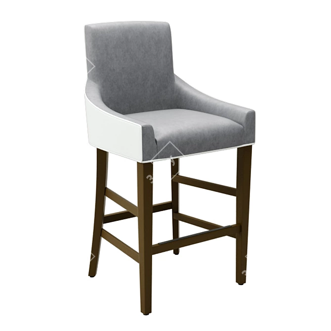 Velvet Longshot Chair | Oak Frame 3D model image 1