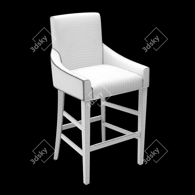 Velvet Longshot Chair | Oak Frame 3D model image 2