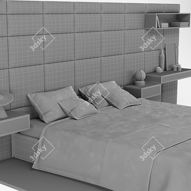 Luxury Courchevel Bed: Elegant Design & Superior Comfort 3D model image 3