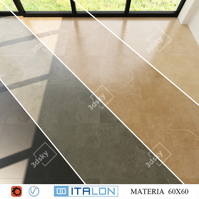 ITALON MATERIA: Versatile 60x60 Ceramic Tiles 3D model image 1