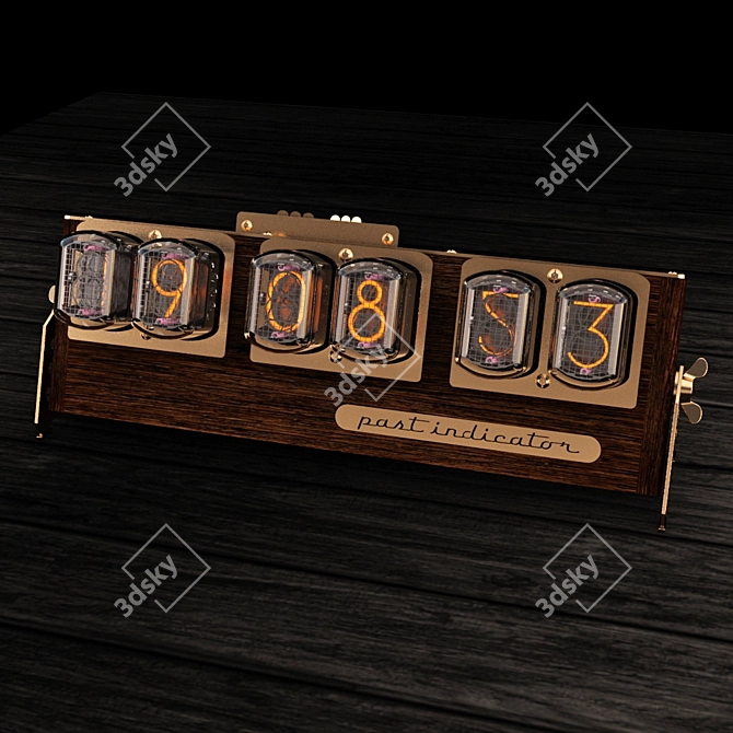Vintage Nixie Lamp Clock 3D model image 2