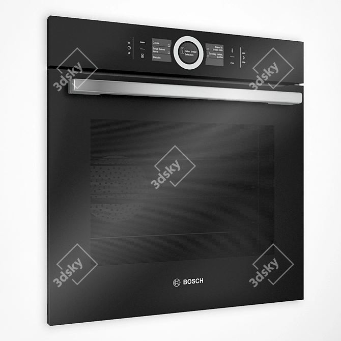 Sleek Black Bosch Built-In Oven: Serie 8 3D model image 2