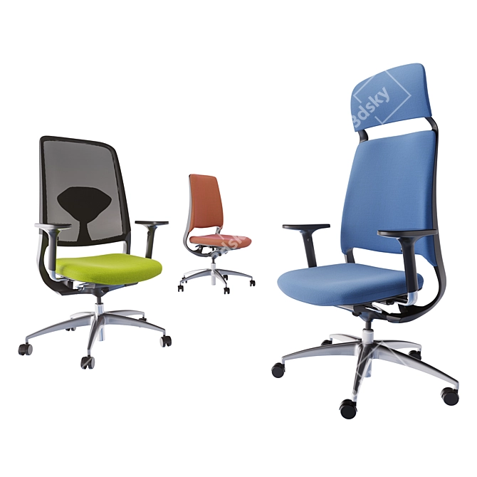 Kinnarps Salida Office Chair: Flexible Material & Adjustable Comfort 3D model image 1