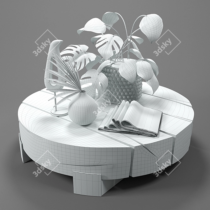  Exquisite Greenery and Luxury Table 3D model image 3