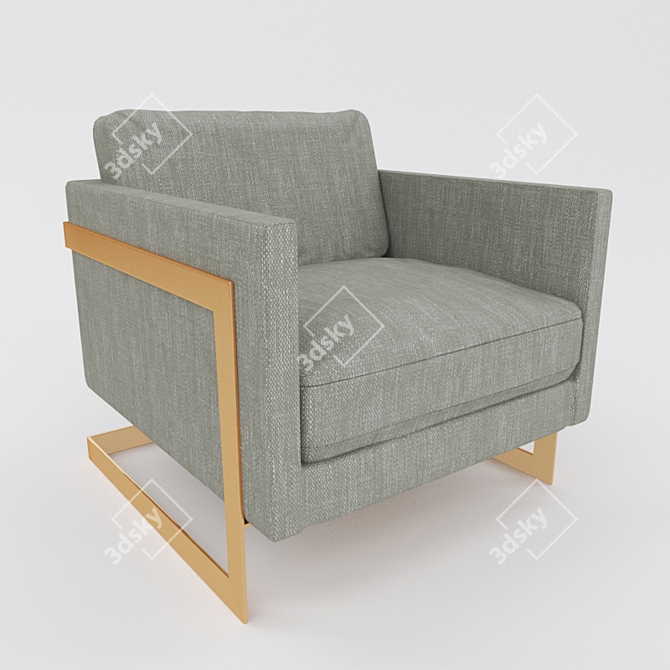 Modern Linen Meredith Dress 3D model image 1