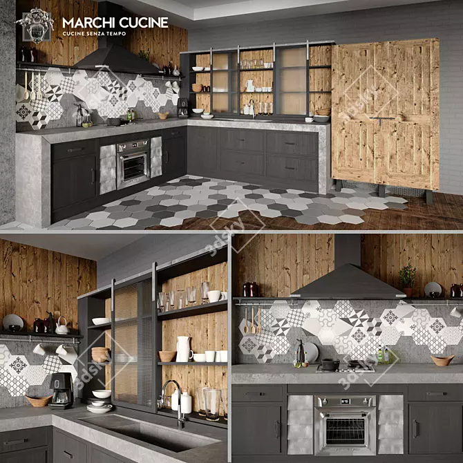 Marchi Cucine Brea 76 - Elegant Italian Kitchen 3D model image 1