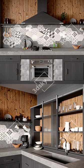 Marchi Cucine Brea 76 - Elegant Italian Kitchen 3D model image 2