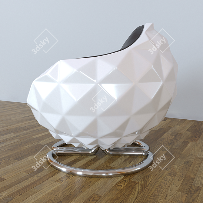Swivel Chair Mines: Futuristic Geometry and Luxury Leather 3D model image 2