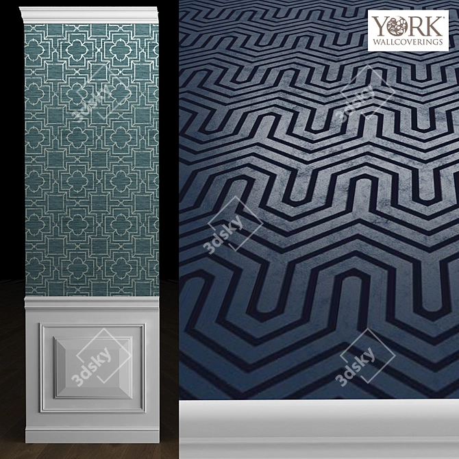 Modern Geometric Wallpaper by York 3D model image 1