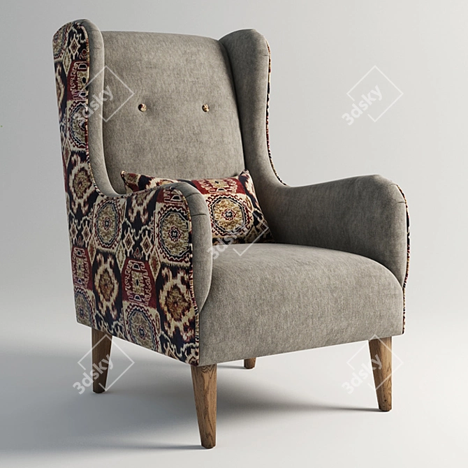 Elegant Litonia Armchair, Gramercy Home 3D model image 1