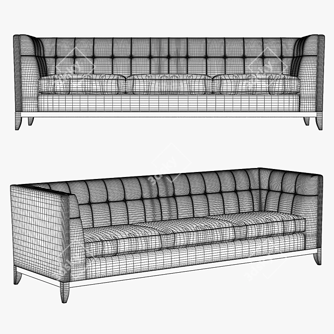 Lixis 5-Seat Sofa by Seven Sedie 3D model image 3