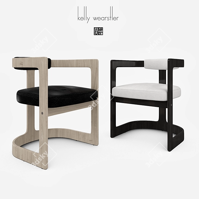 Elegant Kelly Wearstler Dining Chair 3D model image 1