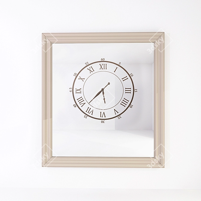 Mirror Wall Clock 3D model image 1