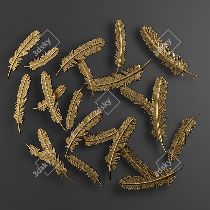 Feathered Panel - Exquisite Decor Piece 3D model image 4