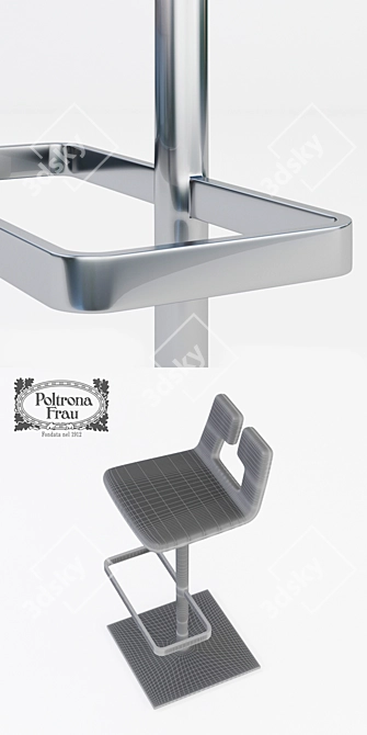 Elegant Poltrona Frau Alo Bar Stool 3D model image 3