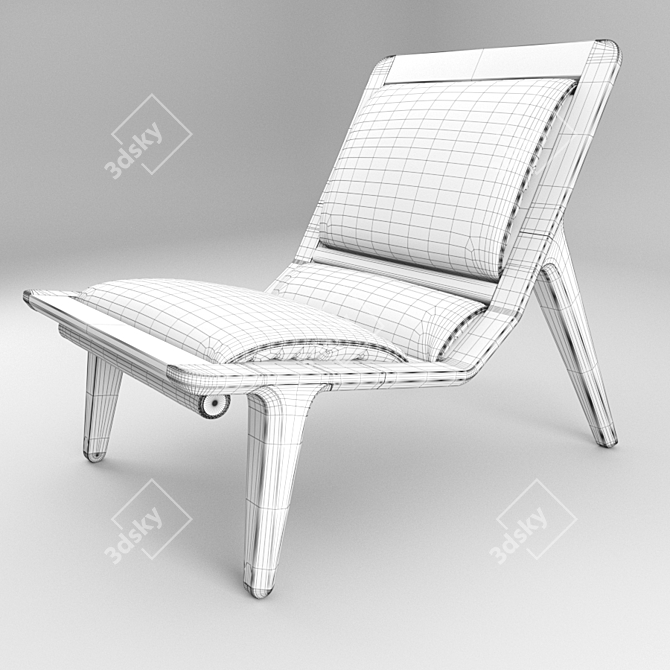 Title: LayAir Low Armchair: Comfort and Style! 3D model image 3