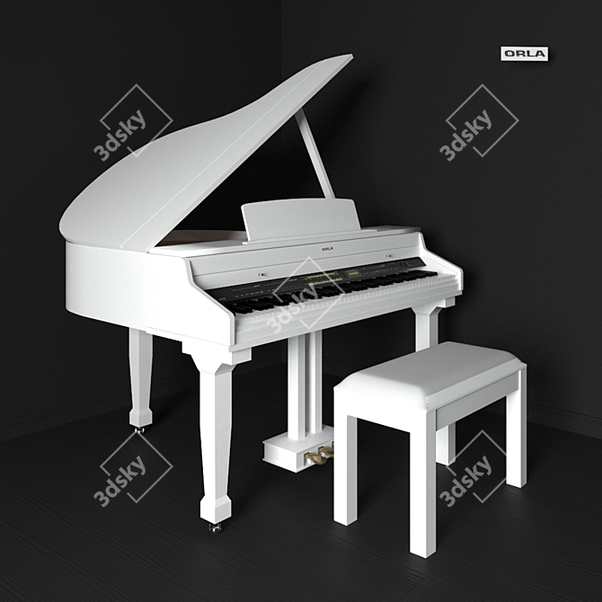 Orla Grand 310 White: Elegant and Spacious Grand Piano 3D model image 1