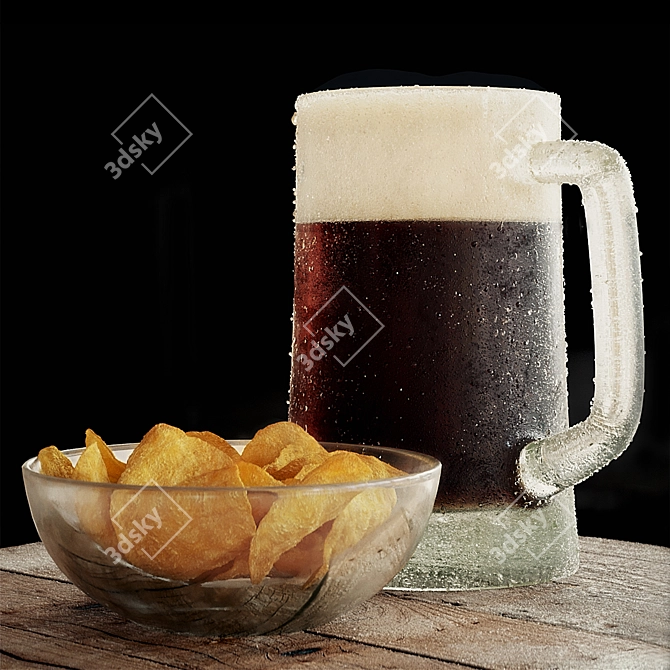 Refreshing Beer Chip Combo 3D model image 1