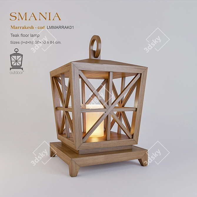 Exotic Teak Marrakesh Floor Lamp 3D model image 1