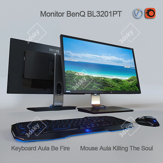 BenQ BL3201PT Designer Monitor: Immersive 32" 4K Display 3D model image 1