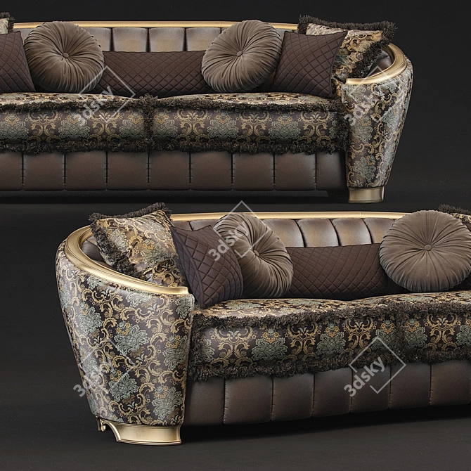 GoldConfort 4-Seater Sofa with Luxurious Design 3D model image 1