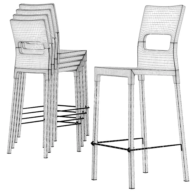 Modern Bar Stool Scab Design 3D model image 3
