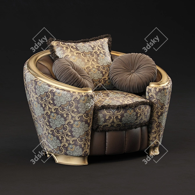 Luxury Goldconfort Armchair: Ultimate Comfort & Elegance 3D model image 1