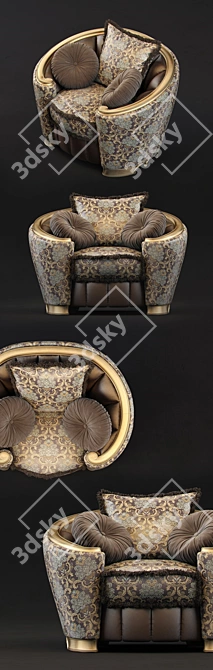 Luxury Goldconfort Armchair: Ultimate Comfort & Elegance 3D model image 2