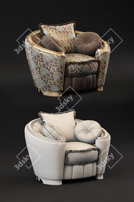 Luxury Goldconfort Armchair: Ultimate Comfort & Elegance 3D model image 3