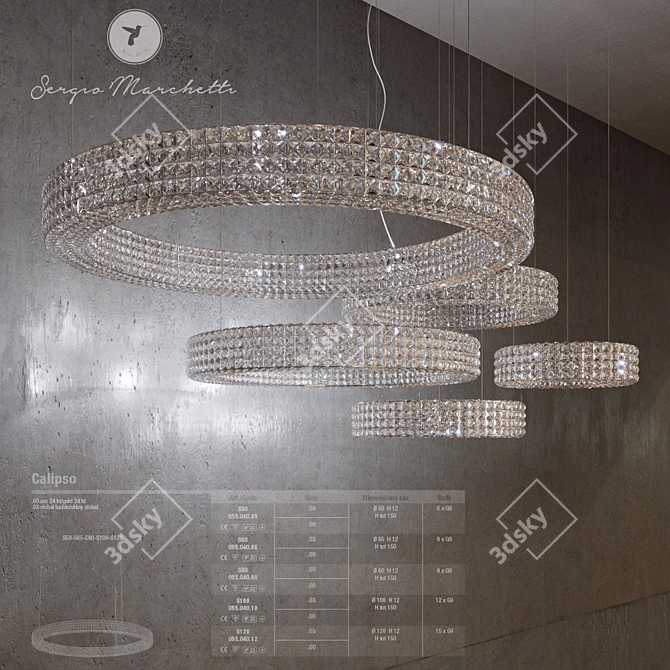 Sergio Marchetti Calipso Pendant Chandelier 3D model image 1