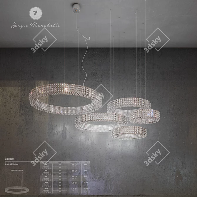 Sergio Marchetti Calipso Pendant Chandelier 3D model image 2