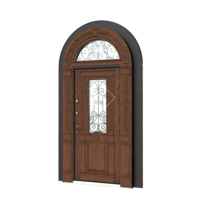 Stylish Stockholm Steel Door 3D model image 2