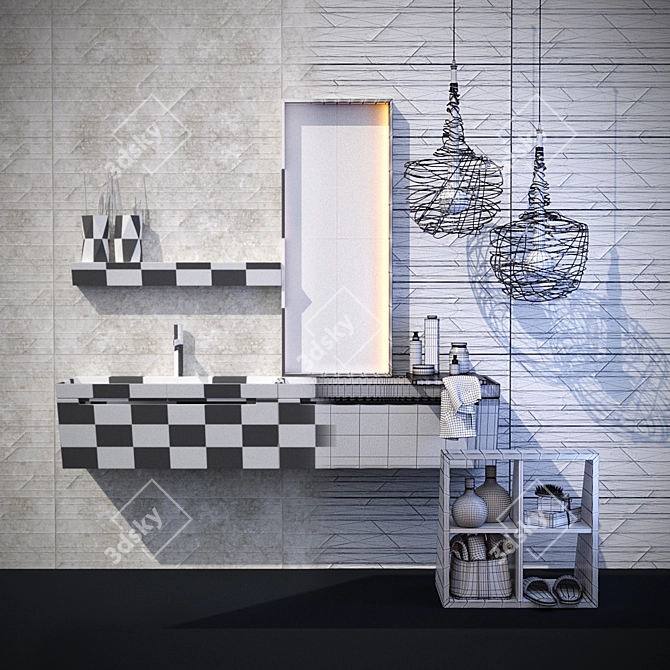 Bevel Bathroom Furniture: Stylish Spanish Collection 3D model image 3