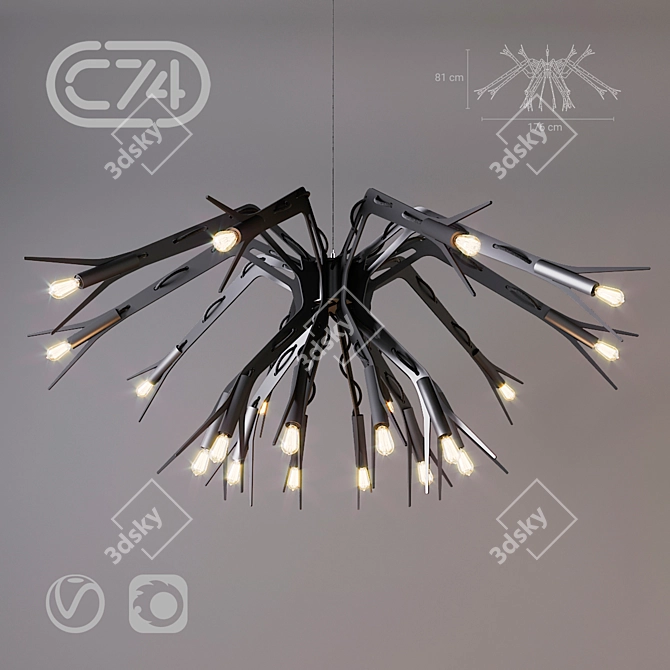 Daddy Longlegs XL: Modern Spider Chandelier 3D model image 1