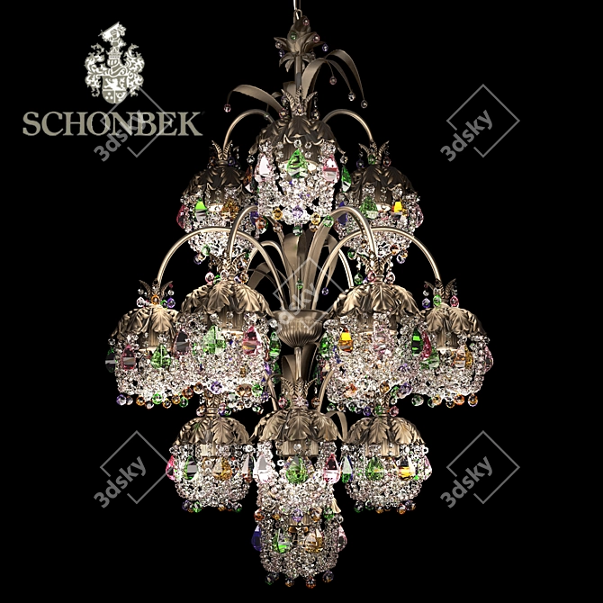 Elegant Shonbbek Rondelle Chandelier 3D model image 1